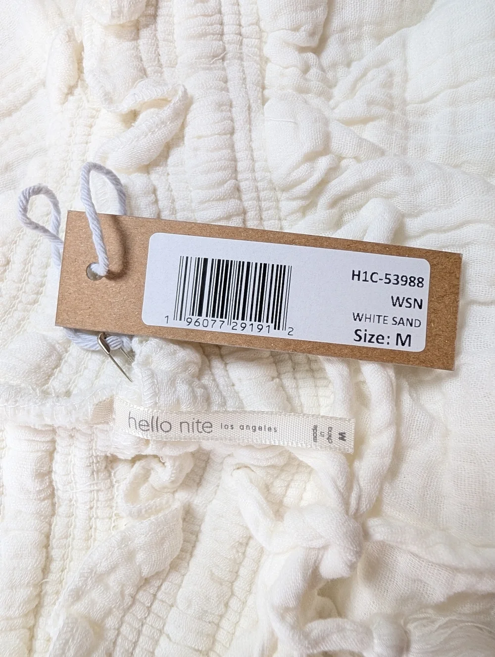 NWT Hello Nite Textured Gauze Lounge Shorts - White Sand - Picture 2 of 5